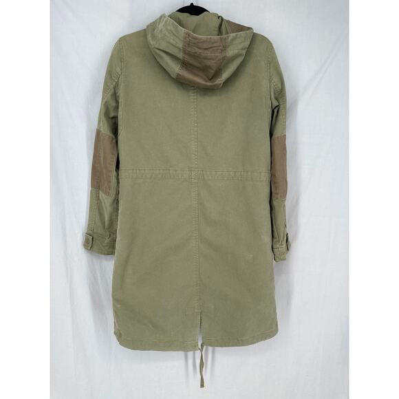 GAP Jacket Coat Womens XS Olive Green Lined Parka Utility Hooded Army Primaloft - Picture 3 of 7